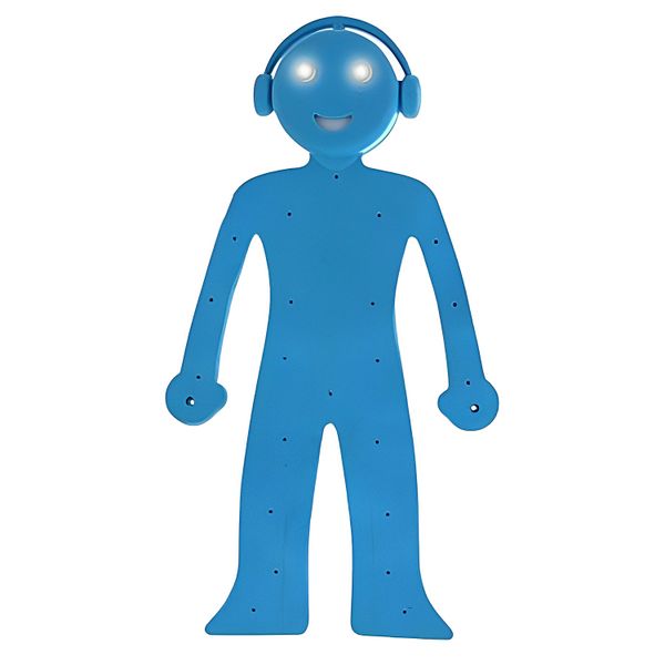 Bending Man Booklight LED Light Up Bookmark Phone Stand - Blue