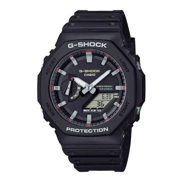 Casio - G-Shock Mens Black Analogue &amp; Digital Rubber Strap Watch-GA-2100RL-1ADR