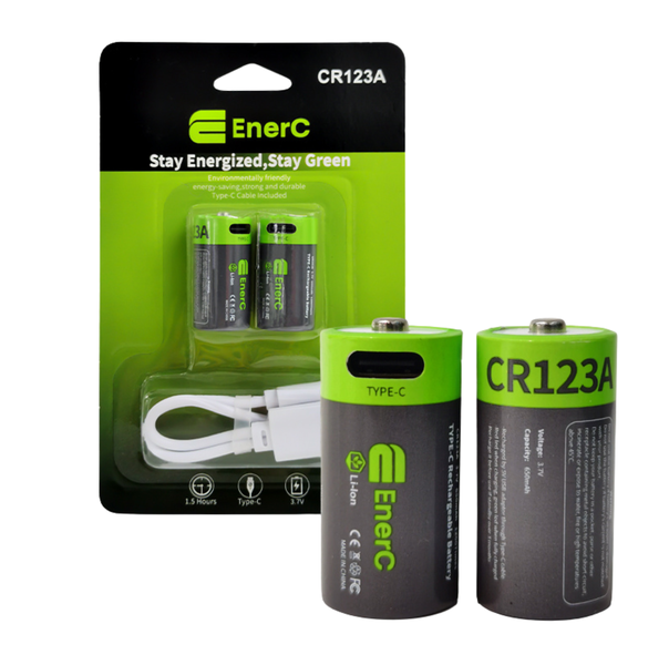 EnerC CR123A Type-C Rechargeable Battery - 650mAh