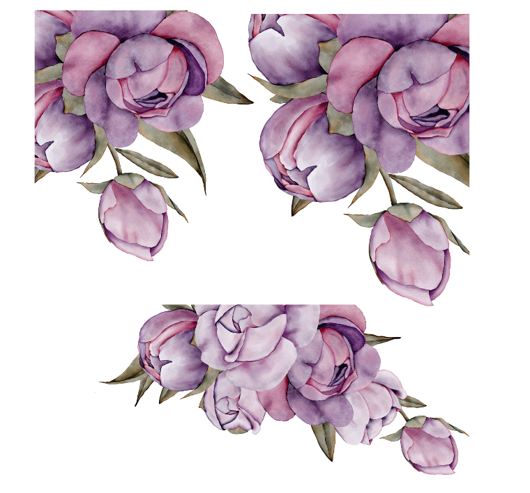 Peony Flowers Wall Vinyl Stickers Pack of 3 Shop Today. Get it