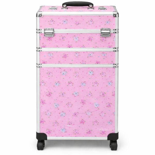 4-in-1 Professional Makeup Trolley Case Rolling Cosmetic Train Case