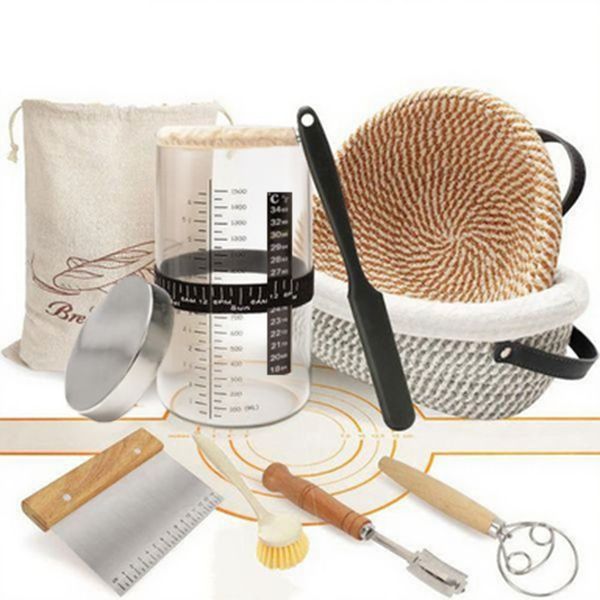 9PCS Bread Making Tools Bread Baking Supplies Bread Proofing Basket Set