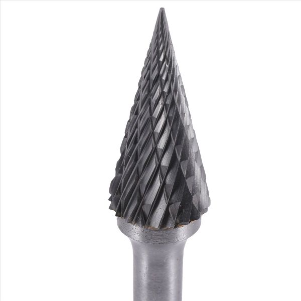 Tungsten Carbide Burr Pointed Cone Shape Double Cut Rotary Burrs File 70X12