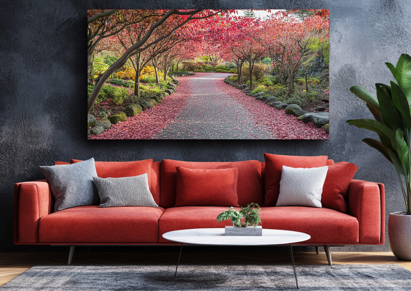 Canvas Wall Art - Tranquil Pathway With Fallen Leaves - BX0329