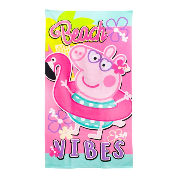 PEPPA PIG Official Licensed Kids Beach/Pool/Bath Towel -Soft &amp; Lightweight