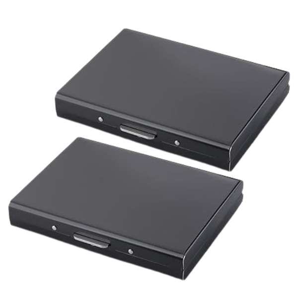 Bestby 10 Slots Stainless Steel RFID Blocking Credit Card Holder - Set of 2