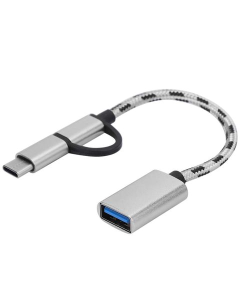 High-Speed Data Transfer 2-in-1 USB 3.0 OTG Adapter Cable Micro-USB ,Type-C