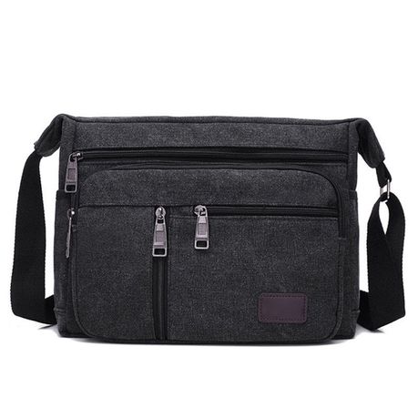 Black canvas outlet satchel bag