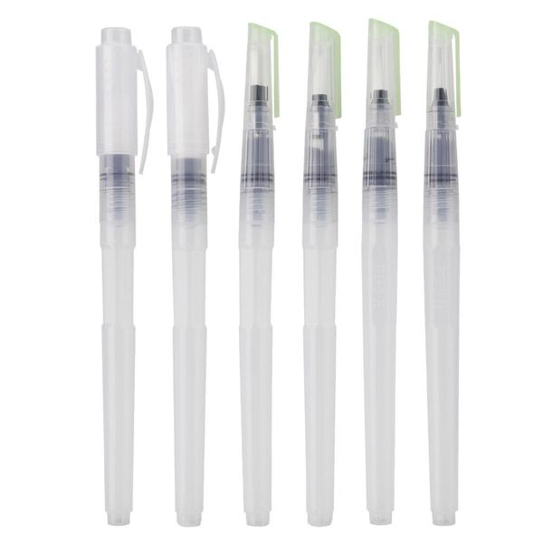 6 Watercolor Brush Pen Set with Synthetic Fiber Hair for Art Painting