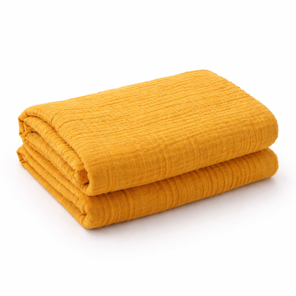 Mustard Muslin Baby Blanket/Throw