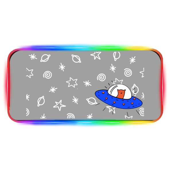XXL - Antislip LED RGB Gaming Deskpad - Space Cat