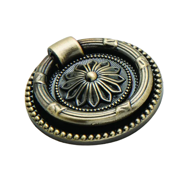 Ring Pull Handle, Antique Brass, 47mm