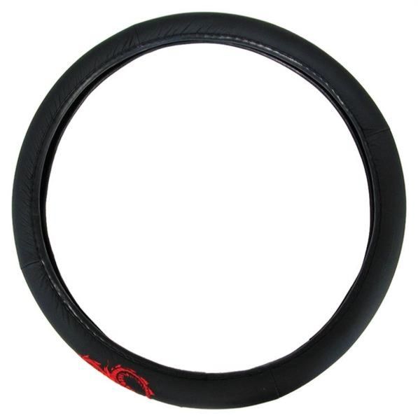 Black Steering Wheel Cover with Dragon Insignia