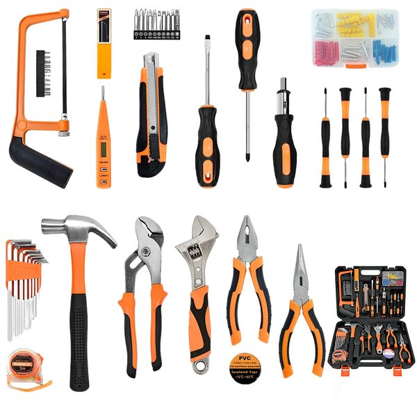100-Piece Home Repair Tool Kit for Household Basic Hand Tool Sets with Case