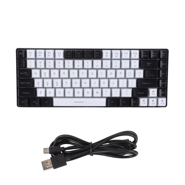 84 Key Curved Keyboard RGB, Quiet, White