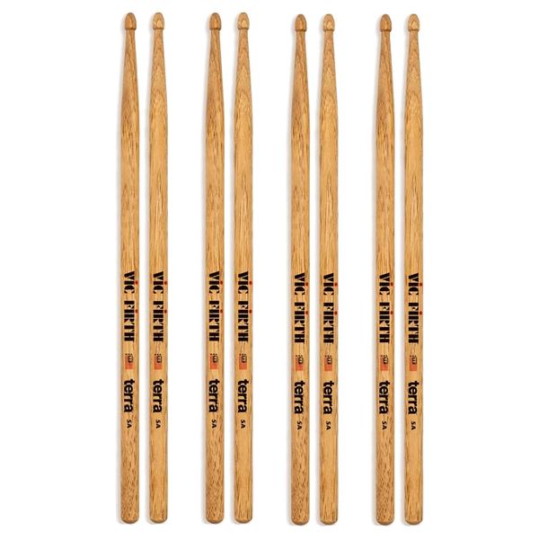 Vic Firth 5AT Terra Wood Tip Drumsticks - 4-Pair Value Pack