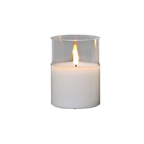 1 Piece Small Transparent LED Wishing Candle Set With Warm Lighting-White