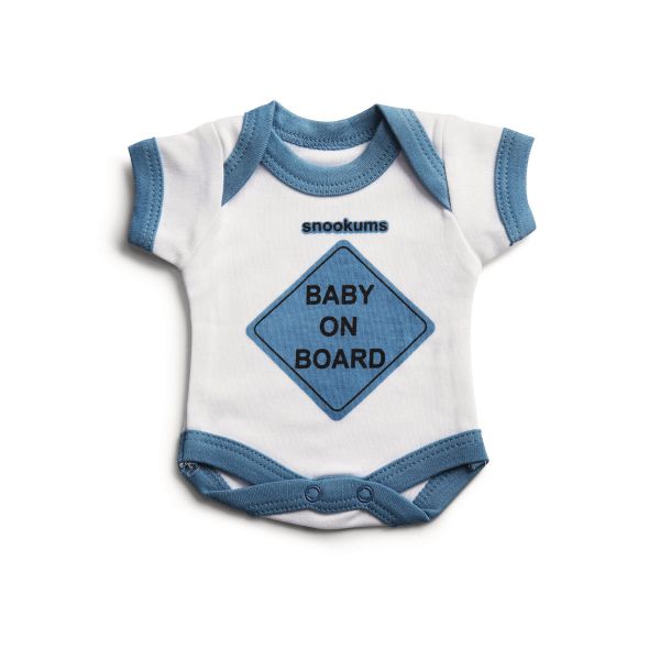 Snookums Baby On Board Sign - Babygrow Blue