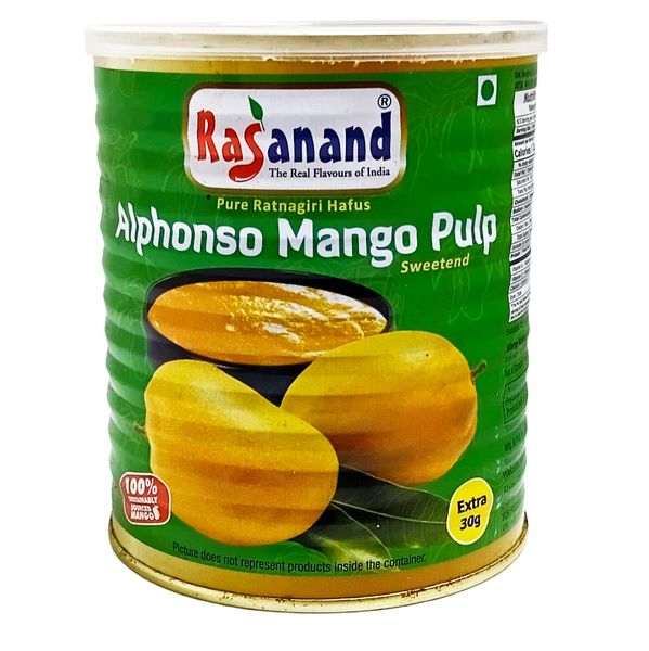 Rasanand Alphonse Mango Pulp - Pure Ratnagiri Hafus (850g)