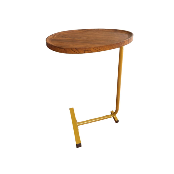 Portable Metal Frame C- Shaped Sofa Side Oval Table
