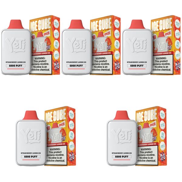 Yeti Ice Cube 6000 Puff Disposable Vape - Strawberry Lemon Ice (Pack of 5)