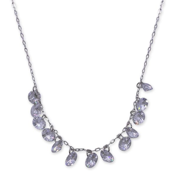 Stunning Silver Round Crystal Necklace