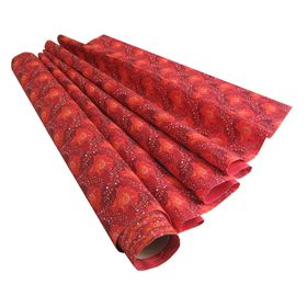 Klingshield 100% Cotton ShweShwe Fabric - Red Flowers - 91cm x 5m ...