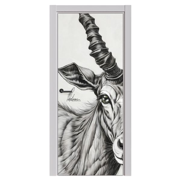 Decoupage - Kudu By Nathan Pieterse Door