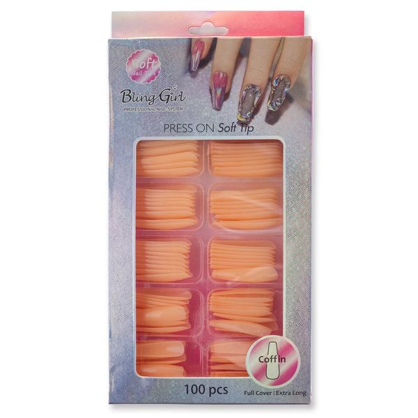 Bling Girl Press On Nails - 100 Pieces Nude