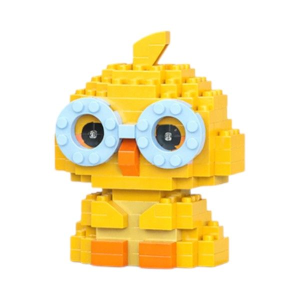 124 Piece - Smart Chicken Building Block Figure - Yellow