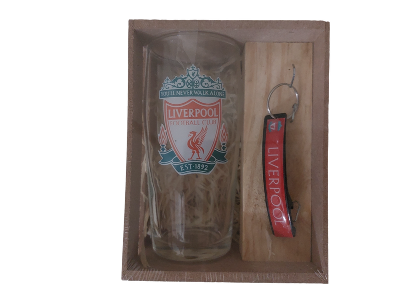 Beer Glass and Key Ring Set
