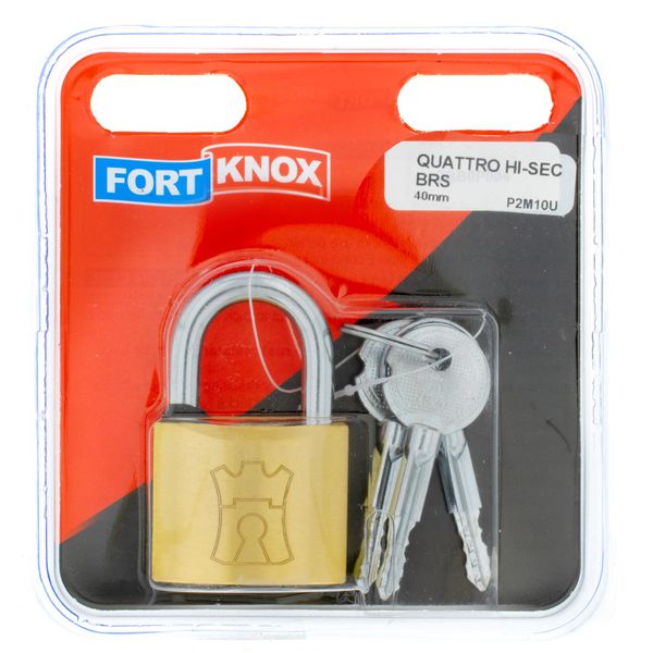 FORT KNOX Padlock Quattro Brass 40mm High Security 4-Sided Key Q:1 P2M10U
