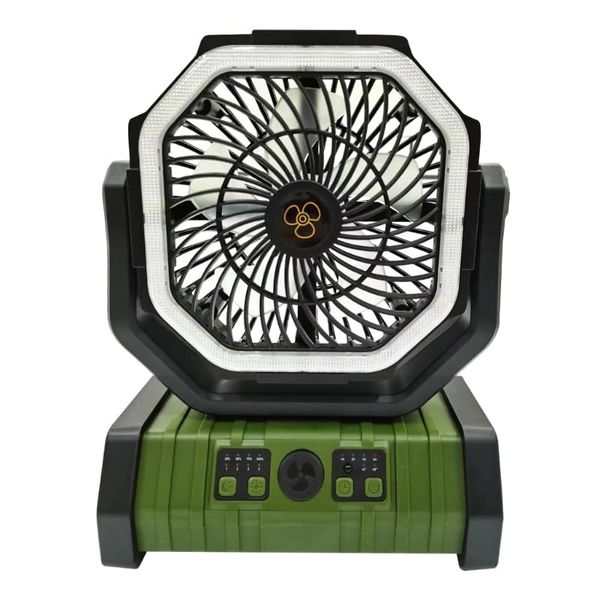 Rechargeable Fan,Operated Camping Battery Powered Fan with Hook LED Light