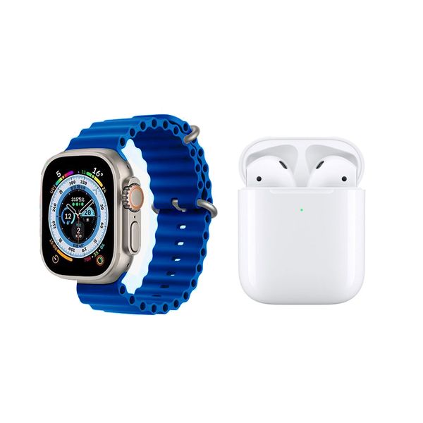 Watch 8 Ultra smart watch + Bluetooth Headset + Dual Strap