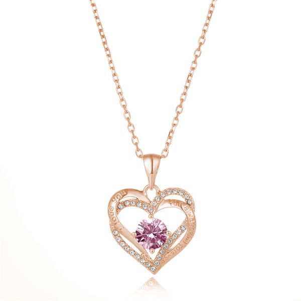 Crystalize I Love you..October Birthstone Necklace with Swarovski Crystals