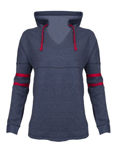 Hoodie Fleece Pullover Sweatshirt Navy/Red image