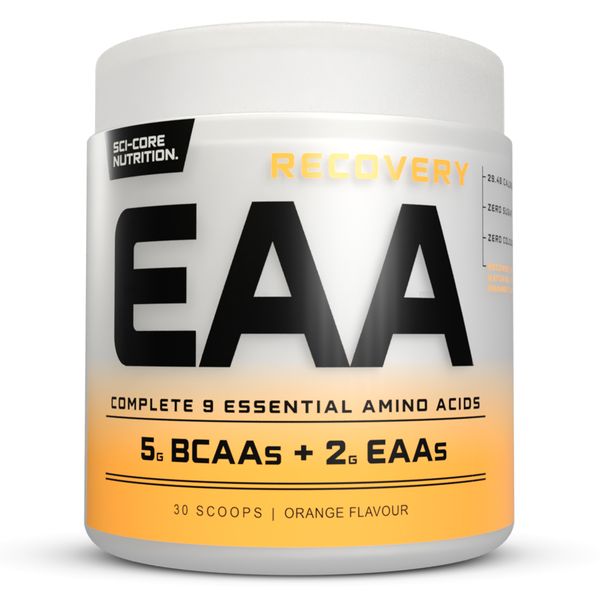 Recovery EAAs + BCAAs -complete 9 amino acids- 30 servings -Orange flavour