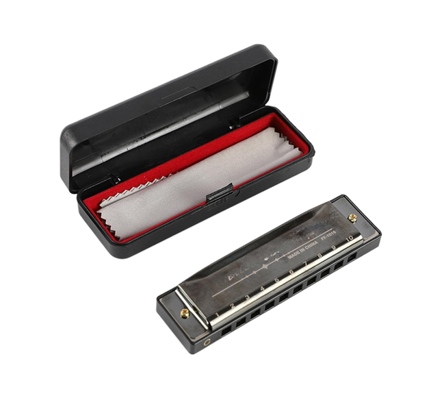 10 Hole 10 Tones Harmonica with Case for Beginner Kids and Professionals