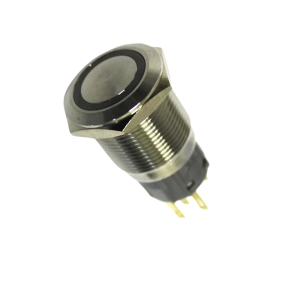 AVP19F-M2SCR/G-2P-5 - 19mm Momentary Flat Push Button, R/G LED, IP65
