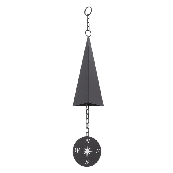 Retro Design Iron Triangle Wind Bell with Compass Wind Chimes Decor