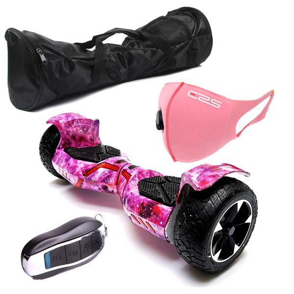 Self Balance Scooter8.5"Hoverboard-OffRoad-Foglights-Remote-Bag-Galaxy Pink