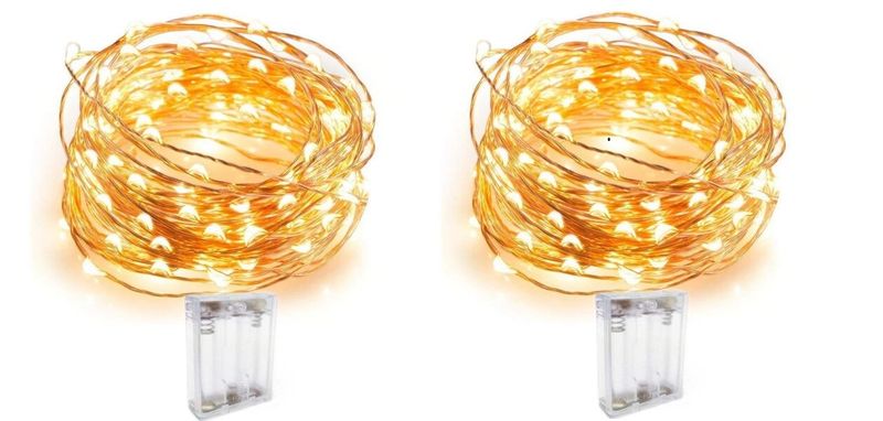 Battery Operated Copper Wire 10M Fairy Light Warm White 2Pieces