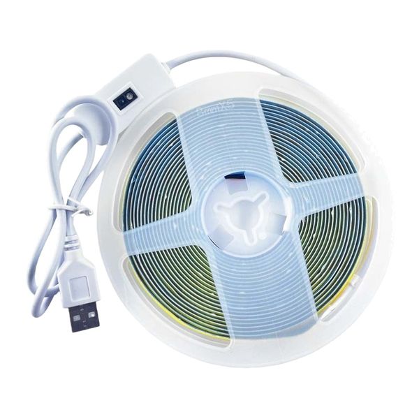 DC 5V USB COB LED Strip Light - 320 LEDs/m High-Density Flexible Lamp