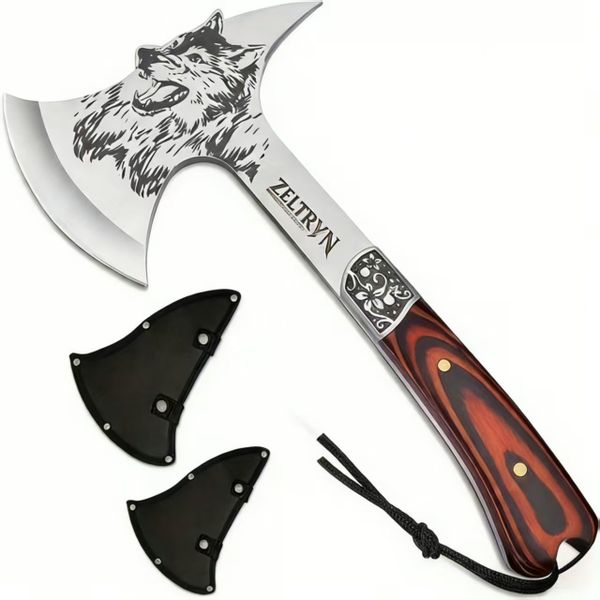 ZELTRYN Full Tang Nylon Sheath Camping Axe