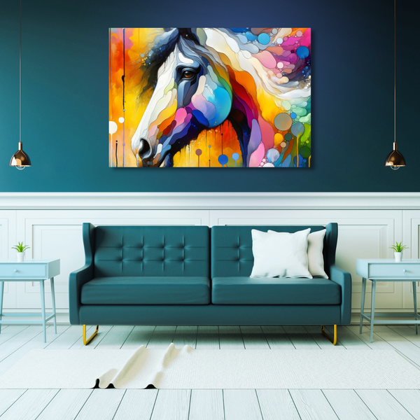 Canvas Wall Art Decor - Vivid Colourful Horse Artwork