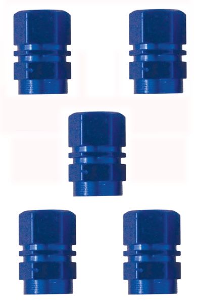 Aluminium Tyre Valve Cap Set - Blue