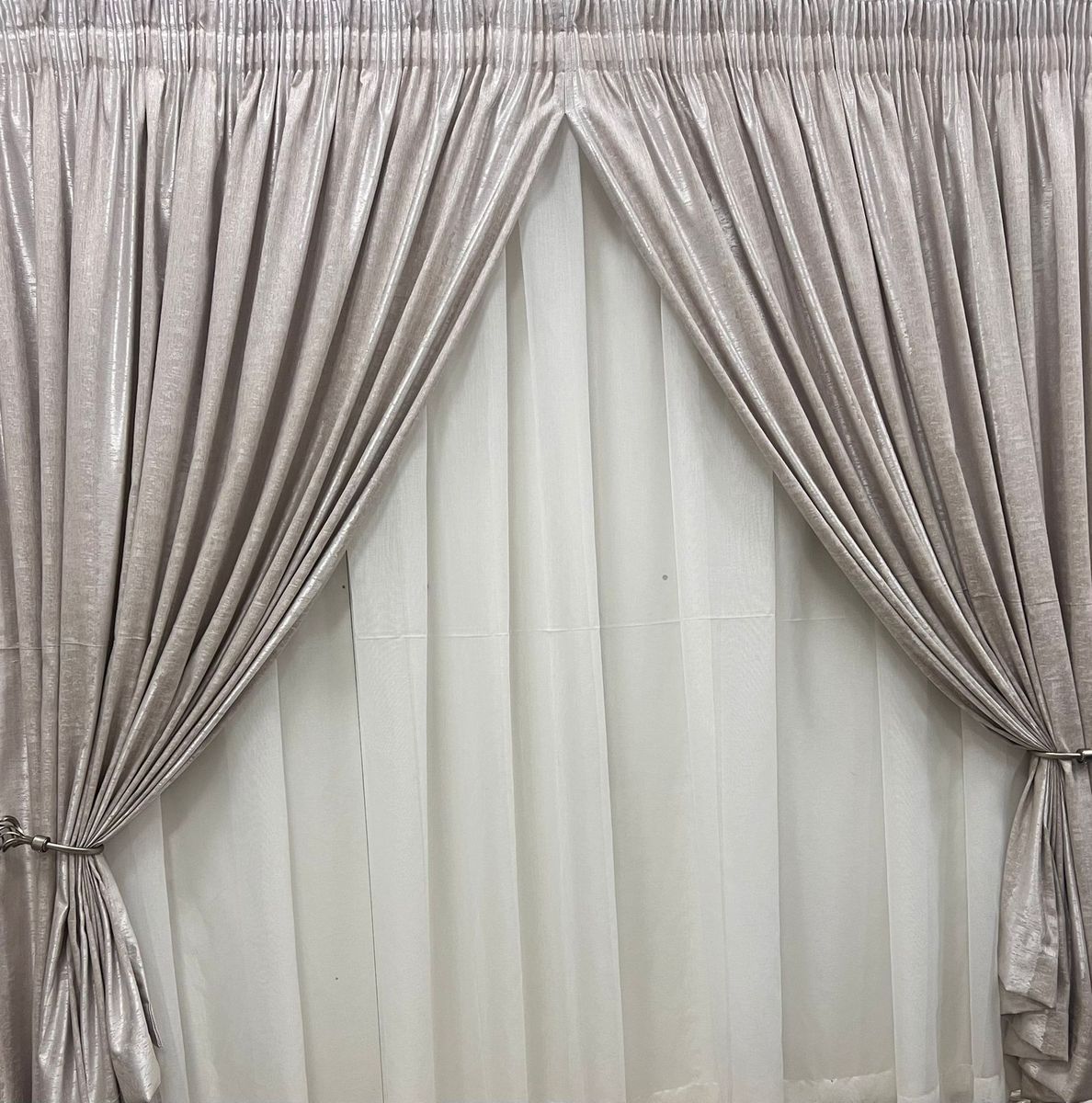 Ready made Light Cream Taped Curtain W 400cm x H 230cm Shop Today