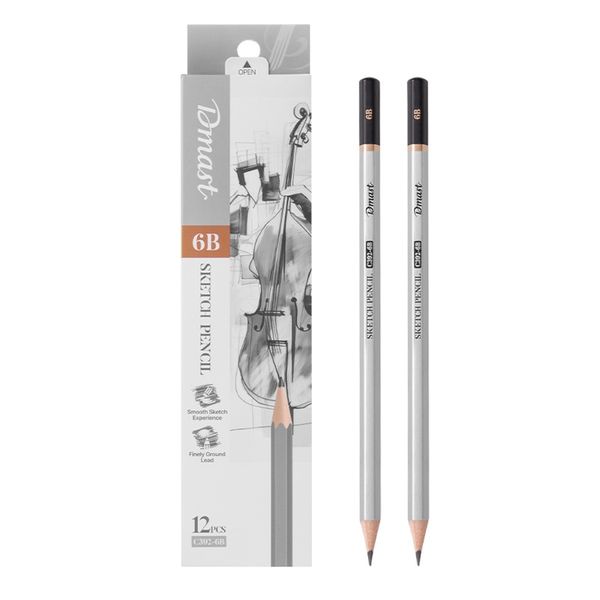 Dmast Sketching Pencil 6B 12pcs Black