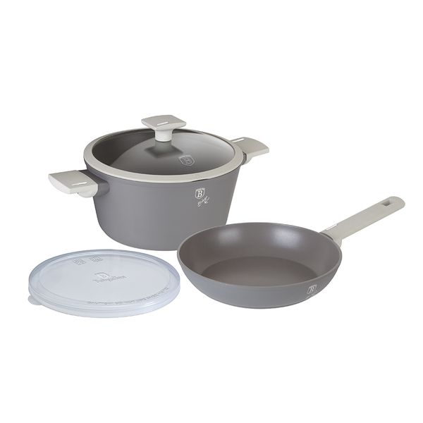 Berlinger Haus 4-Piece Marble Coating Smart Lid Cookware Set - Aspen