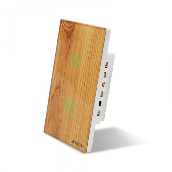 VIZIA Smart WiFi Light Switch 2 Gang Wood (Google/Amazon Alexa)
